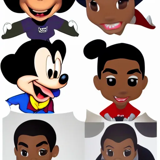 Image similar to character design sheets for camp black face, single michael jackson, michael jackson, michael jackson, michael jackson, michael jackson, michael jackson, michael jackson, michael jackson, ( ( ( mickey mouse ) ) ), nendroid, stephen bliss style