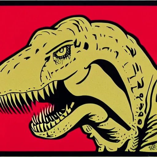 Prompt: a t - rex by shepard fairey