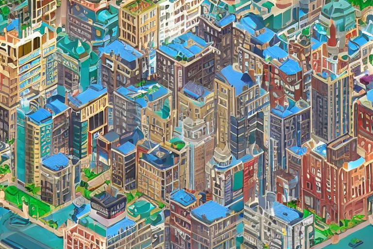 Image similar to isometric stylized pixel city, eboy, pixel art