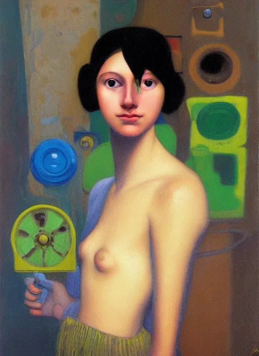 Image similar to a portrait of a pretty sewer punk young lady by agnes lawrence pelton