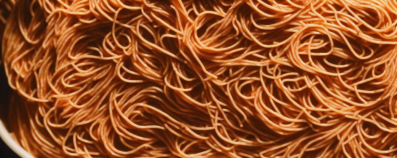 Prompt: macro shot of spaghetti, canon 1 0 0 mm, cinematic lighting, wes anderson film, kodachrome