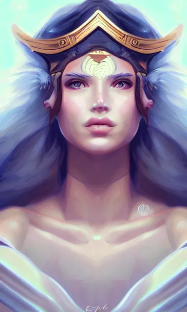 Image similar to the god athena, beautiful female, white skin, portrait, sharp focus, digital art, concept art, dynamic lighting, by emylie boivin and rossdraws