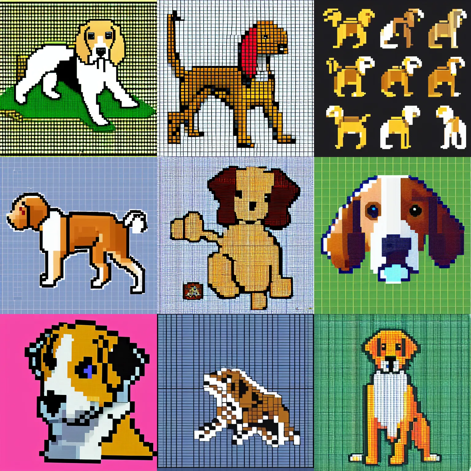 Prompt: beagle isometric pixel art 4 k highly detailed