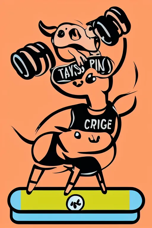 Image similar to A pig fitness coach, sticker, portrait, highly detailed, colorful, illustration, smooth and clean vector curves, no jagged lines, vector art, smooth