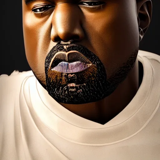 Image similar to hyperrealistic image of kanye west conway twitty, stunning 3 d render inspired by istvan sandorfi & greg rutkowski & banksy, perfect facial symmetry, dim volumetric cinematic lighting, 8 k octane comprehensive render, extremely mega hyper - detailed and lifelike attributes & atmosphere, intricate, realistic flesh texture, masterpiece, artstation, stunning,