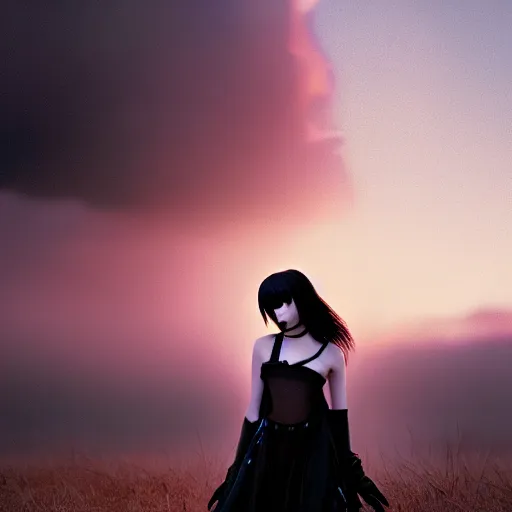 Image similar to photographic portrait of a stunningly beautiful emo goth cyberpunk renaissance female in soft dreamy light at sunset, contemporary fashion shoot, by edward robert hughes, annie leibovitz and steve mccurry, david lazar, jimmy nelsson, breathtaking, 8 k resolution, extremely detailed, beautiful, establishing shot, artistic, hyperrealistic, beautiful face, octane render