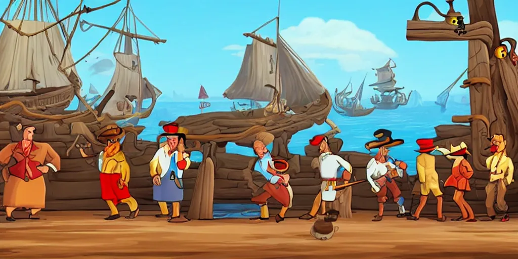 Image similar to the curse of monkey island screenshot