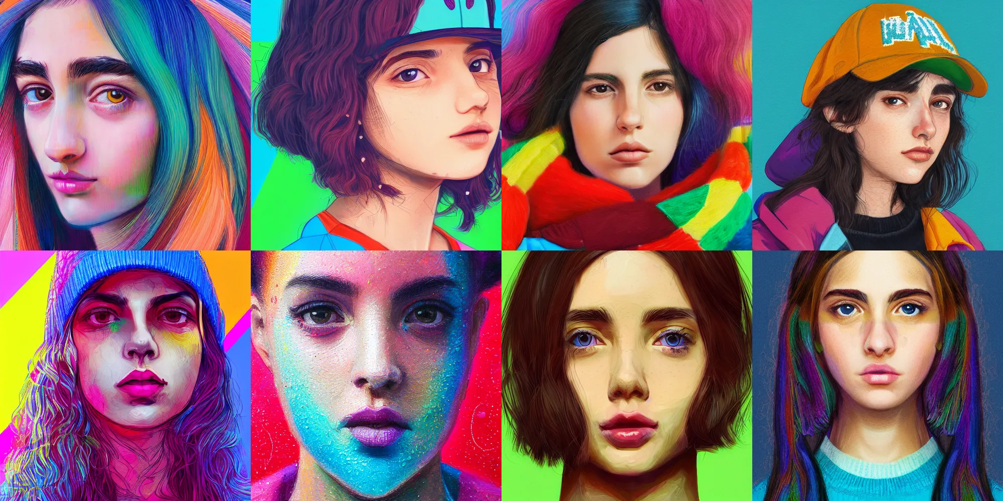 Prompt: portrait of a hila klein wearing teddy fresh, slim face, detailed face, centered close - up, fantasy, anime, vibrant, colorful, depth of field, intricate details, trending on artstation, deviantart, by wlop