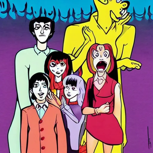 Prompt: scooby doo in the styl of junji ito