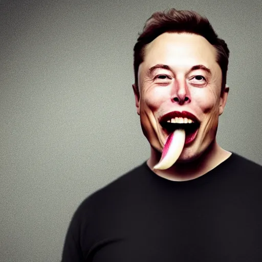 Image similar to elon musk surprised, mouth open wide, holding a potato, 4 k photography, highly detailed, portrait, cinematic lighting