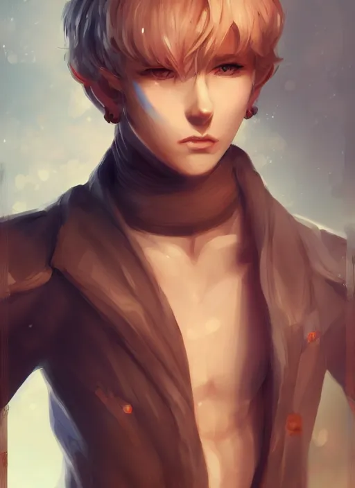 Prompt: detailed beautiful male character art, concept art, depth of field, on amino, by sakimichan patreon, wlop, weibo, bcy. net, bcy high quality art on artstation.