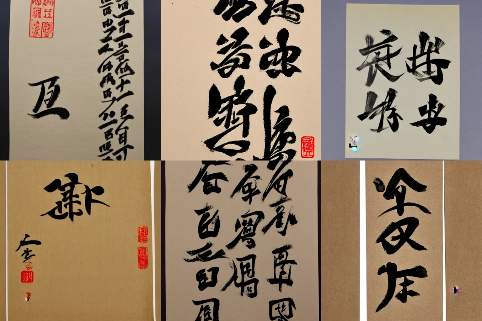 Prompt: a Chinese hanzi character printed on elegant paper