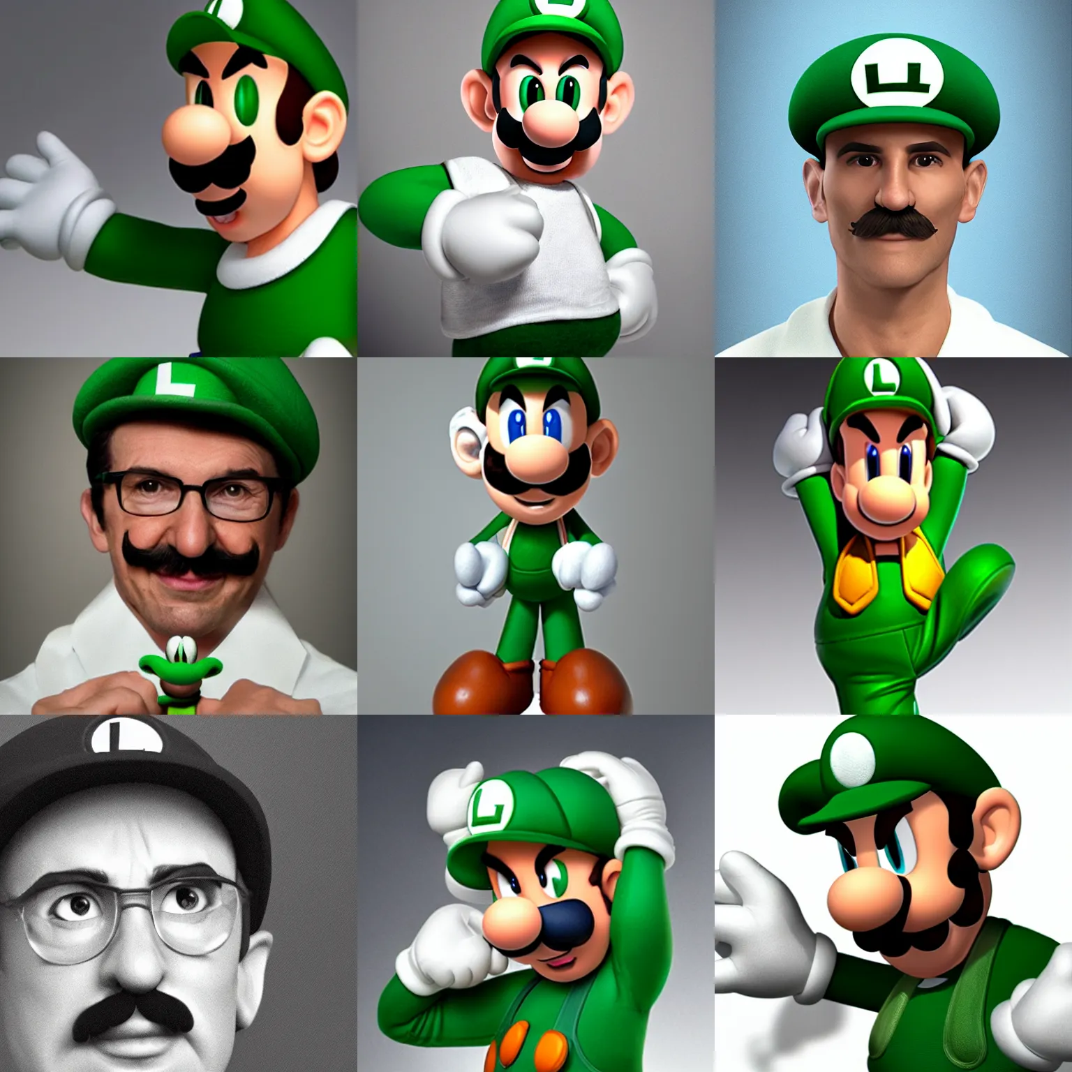 Prompt: Luigi as a real person, studio photo, realistic