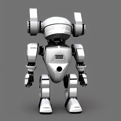 Prompt: low poly render of a cute robot