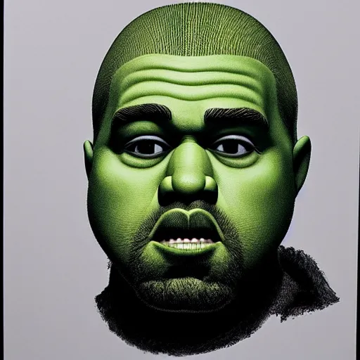 Image similar to portrait of Shrekye West, kanye, shrek