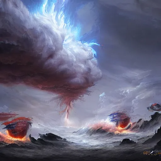 Image similar to explosive storm, fantasy art, concept art, ultra detail