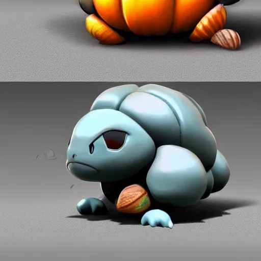 Image similar to A pokemon that looks like a A beetle, with a pumpkin-like shell that causes storms when it takes off，Trending on art station. Unreal engine.