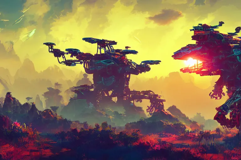 Image similar to sunwing machine mecanical creature robot of horizon forbidden west horizon zero dawn bioluminiscence global illumination ray tracing hdr fanart arstation by ian pesty and alena aenami artworks in 4 k