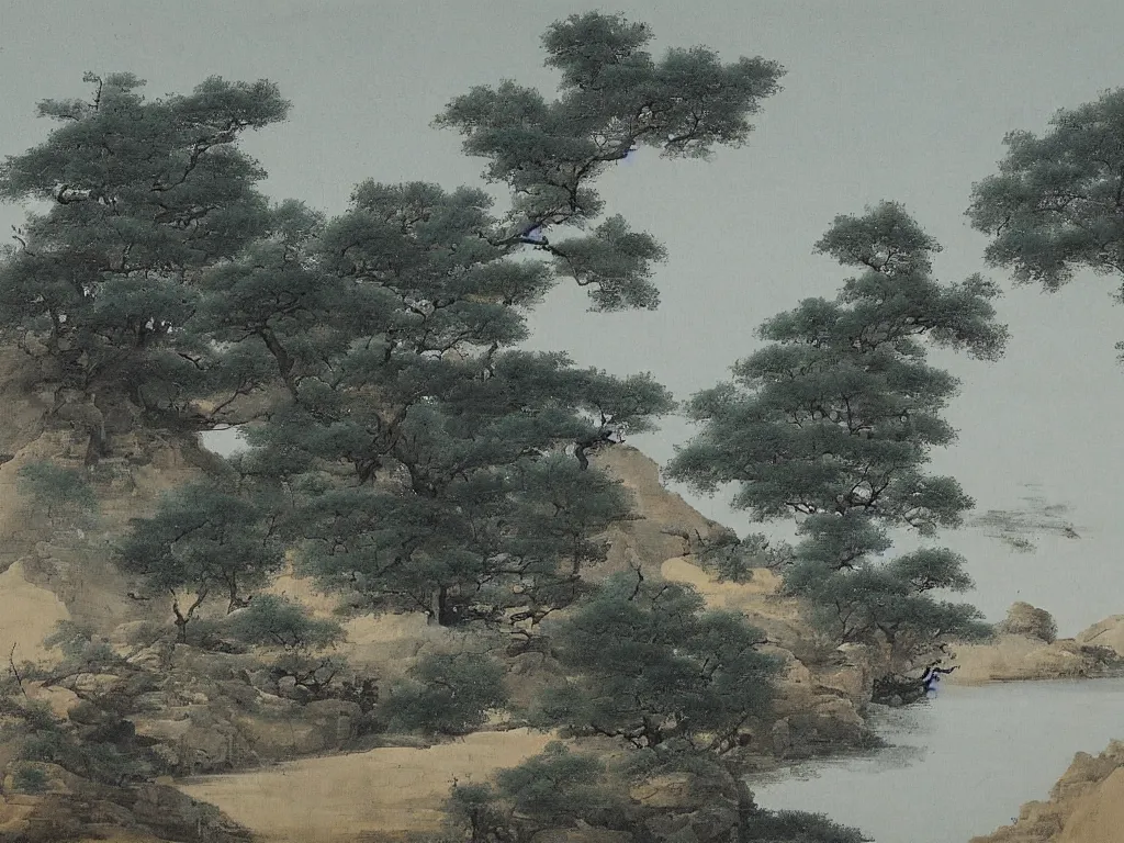 Image similar to landscape painting by huang gongwang