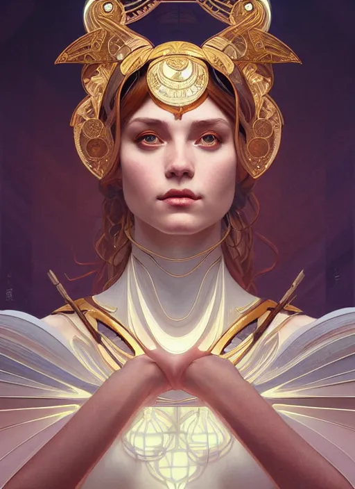 Prompt: symmetry!! portrait of beautiful pallas athena, mithology, intricate, highly detailed, dynamic lighting, digital art, digital painting, artstation, wlop, sharp focus, illustration, art by artgerm and greg rutkowski and alphonse mucha, 8 k