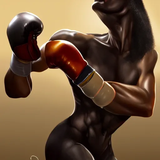 Image similar to anthro anubis as a boxer in a boxing ring, strong spotlights, trending on artstation, smooth and sharp focus, elegant detail, illustration, digital painting, art by artgerm and wlop