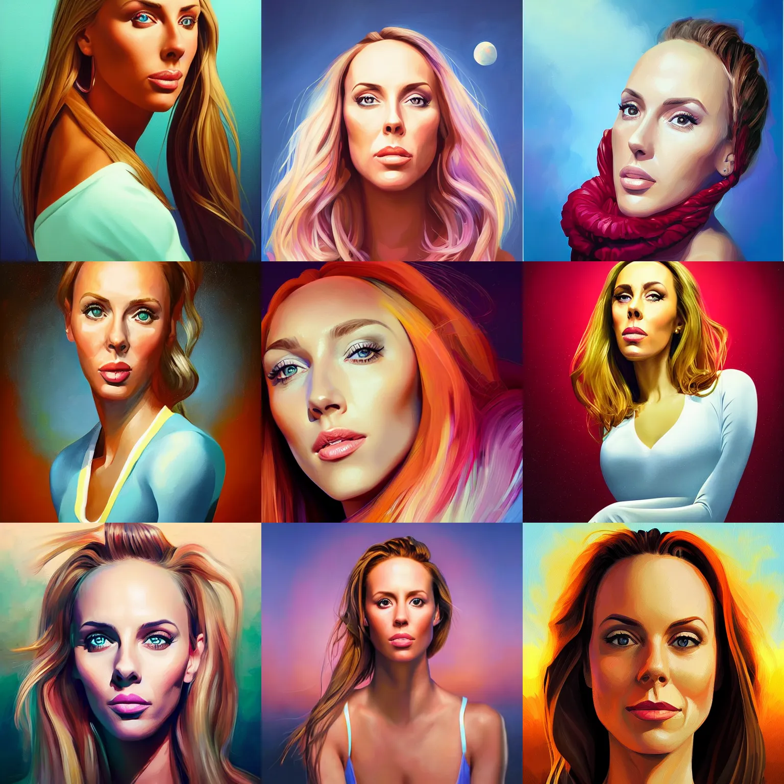 Prompt: portrait of Nicole Aniston, digital art by RHADS, shutterstock contest winner, digital art, behance hd, photoillustration, whimsical