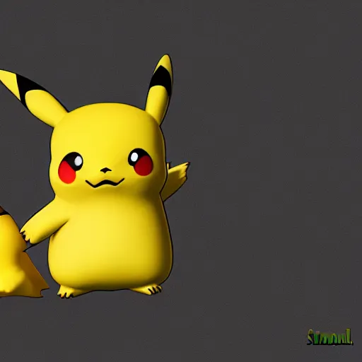 Prompt: a pikachu by studio ghibli, 3 d render, realistic