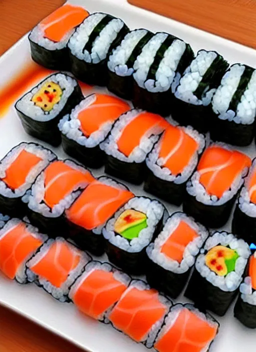 Sushi, HD, studio lighting, 8K, hyper realistic,, Stable Diffusion