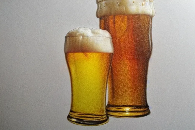 Image similar to beer, fantasy, pencil art, ultra realistic!!!, clear weather, golden hour, sharp focus