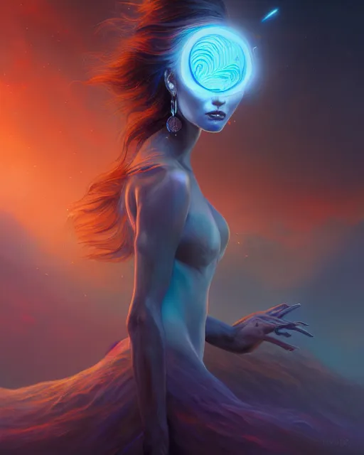 Image similar to painting of stunning otherworldly goddess of beauty rising from the void, highly detailed, digital painting, artstation, concept art, smooth, sharp focus, illustration, 8 k