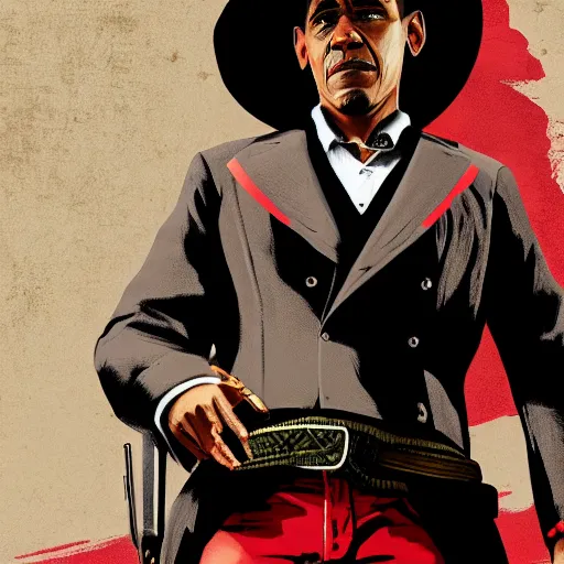 Image similar to Obama in red dead redemption 2 4K detail