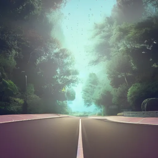 Prompt: a road made of opaque bubbles digital painting, matte painting, in the style of Beeple, 8k, highly detailed