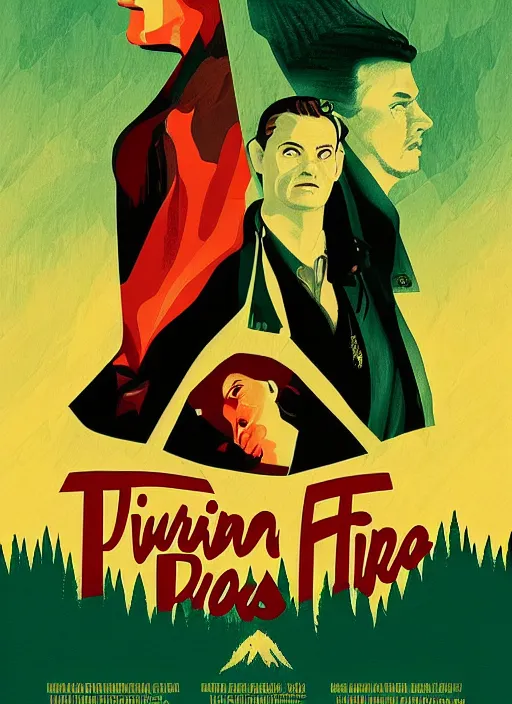 Prompt: twin peaks movie poster art by daniel danger