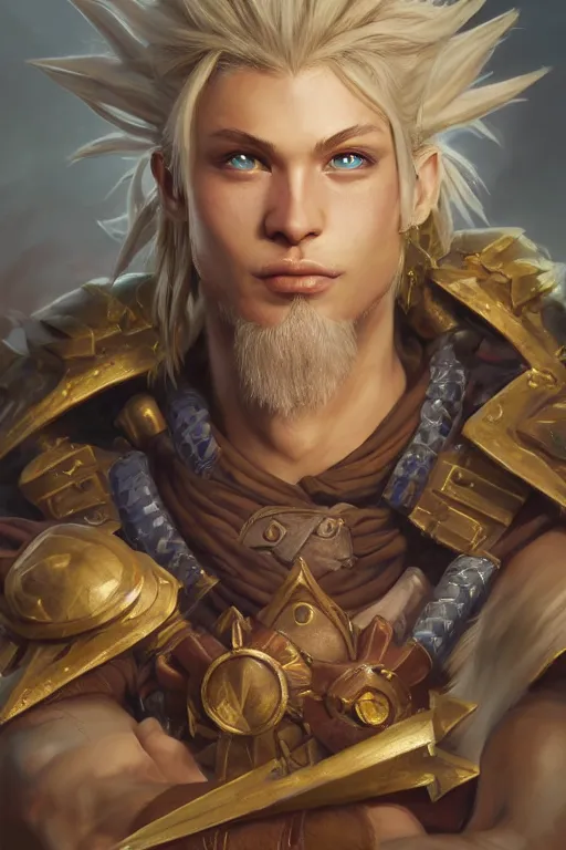 Image similar to legendary leonin fighter portrait, highly detailed, d & d, fantasy, highly detailed, digital painting, trending on artstation, concept art, sharp focus, illustration, global illumination, ray tracing, realistic shaded, art by artgerm and greg rutkowski and fuji choko and viktoria gavrilenko and hoang lap