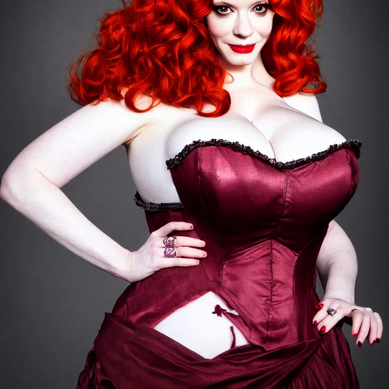 Image similar to full body photograph of christina hendricks as a vampire queen, extremely detailed. dslr. 8 5 mm.