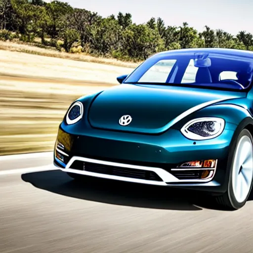 Prompt: if Tesla made a Volkswagen beetle, 8k, high definition, highly detailed