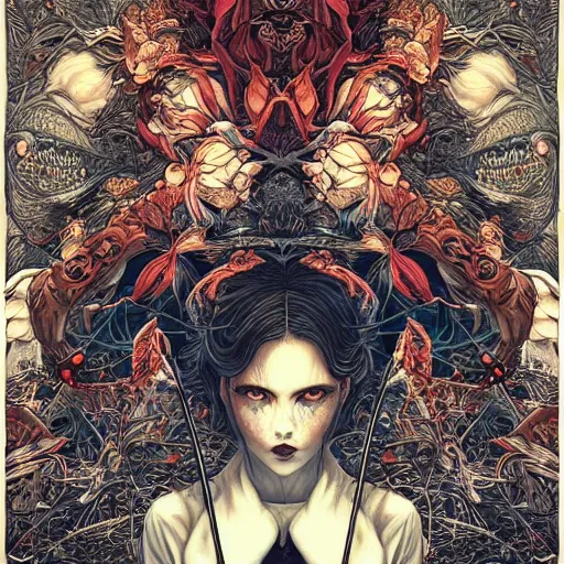 Image similar to 🏴🏴☠🤬, symmetrical, intense, detailed, by bambang nurdianshyah, garis edelweiss, roby dwi antono and dan mumford, ayami kojima, takato yamamoto, barclay shaw, norman rockwel, karol bak, yukito kishiro