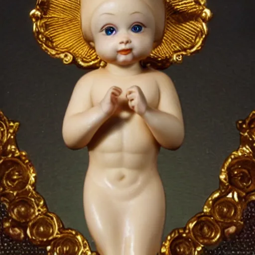 Prompt: holy catholic kewpie saint