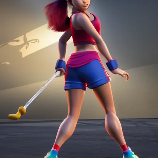 Image similar to young beautiful athletic Filipino woman with long hair posing, depicted as a Pixar character, high quality cg render, 4k