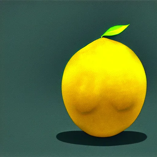 Image similar to a lemon man, digital art