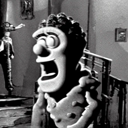 Image similar to film still of spongebob squarepants as frankenstein's monster in frankenstein ( 1 9 3 1 ), coming to life, nickelodeon spongebob horror monster scene ( 1 9 3 1 )