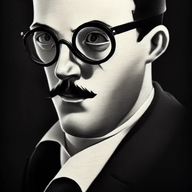 Prompt: photo of a 1 9 2 0 s lawyer, high collar, round glasses, dark, brooding, atmospheric lighting, intricate, ultra detailed, well composed, best on artstation, cgsociety, epic, stunning, gorgeous, intricate detail, wow, masterpiece