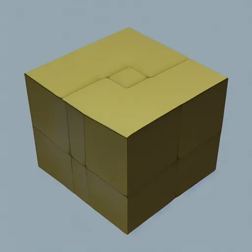 Prompt: a 3 d rendering of a 4 d cube, blender's eevee, digital artwork