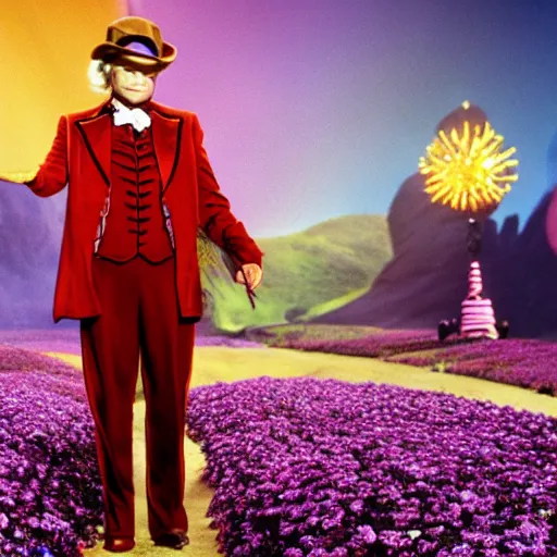 Prompt: stunning awe inspiring robin williams as willy wonka movie still 8 k hdr atmospheric lighting