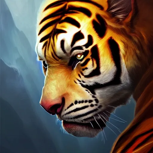 Image similar to a esthetic portrait commission of a muscular antrho albino tiger wearing the superman outfit,hyperdetailed face,character design by charlie bowater,ross tran,artgerm,makoto shibkai,photorealistic,western comic book art,film poster,deviantart,artstation