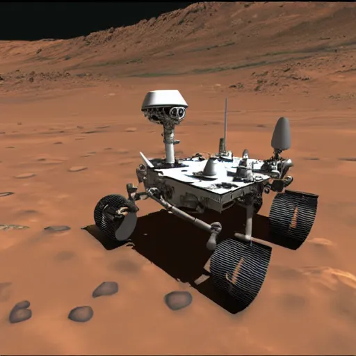 Prompt: Mars rover in Kerbal Space Program