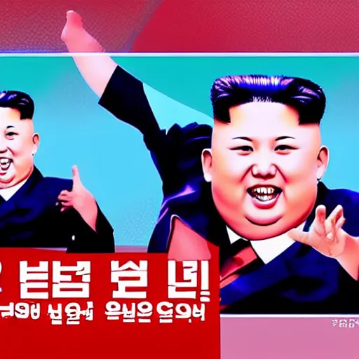 Prompt: kim jong un as k - pop idol dancing on the south korean k - pop stage, cnn, news photography, artstation