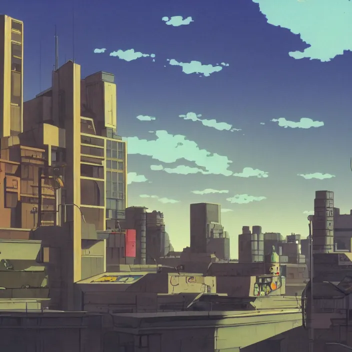 Image similar to a building in a serene landscape, cowboy bebop