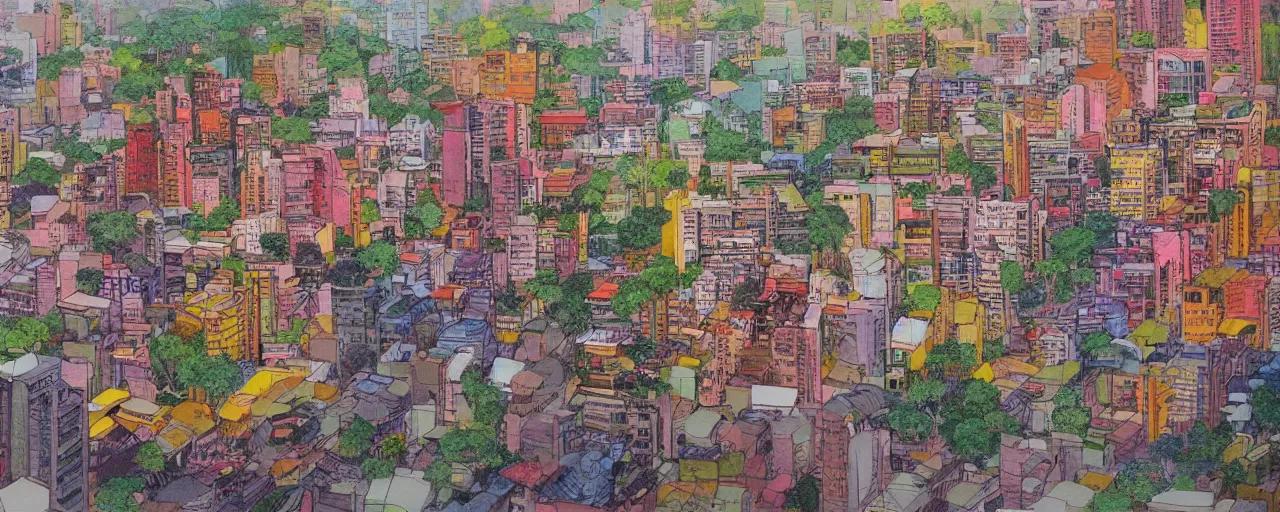 Image similar to Bangalore, art By Hiorshi Nagai