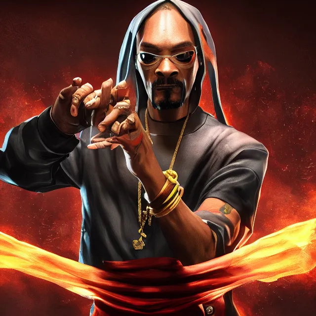 Image similar to snoop dogg in mortal kombat, 3d videogame render, 4k, artstation